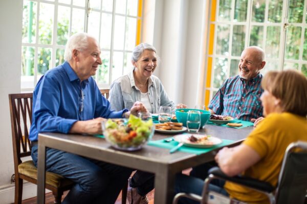 Enjoying healthy food and good company